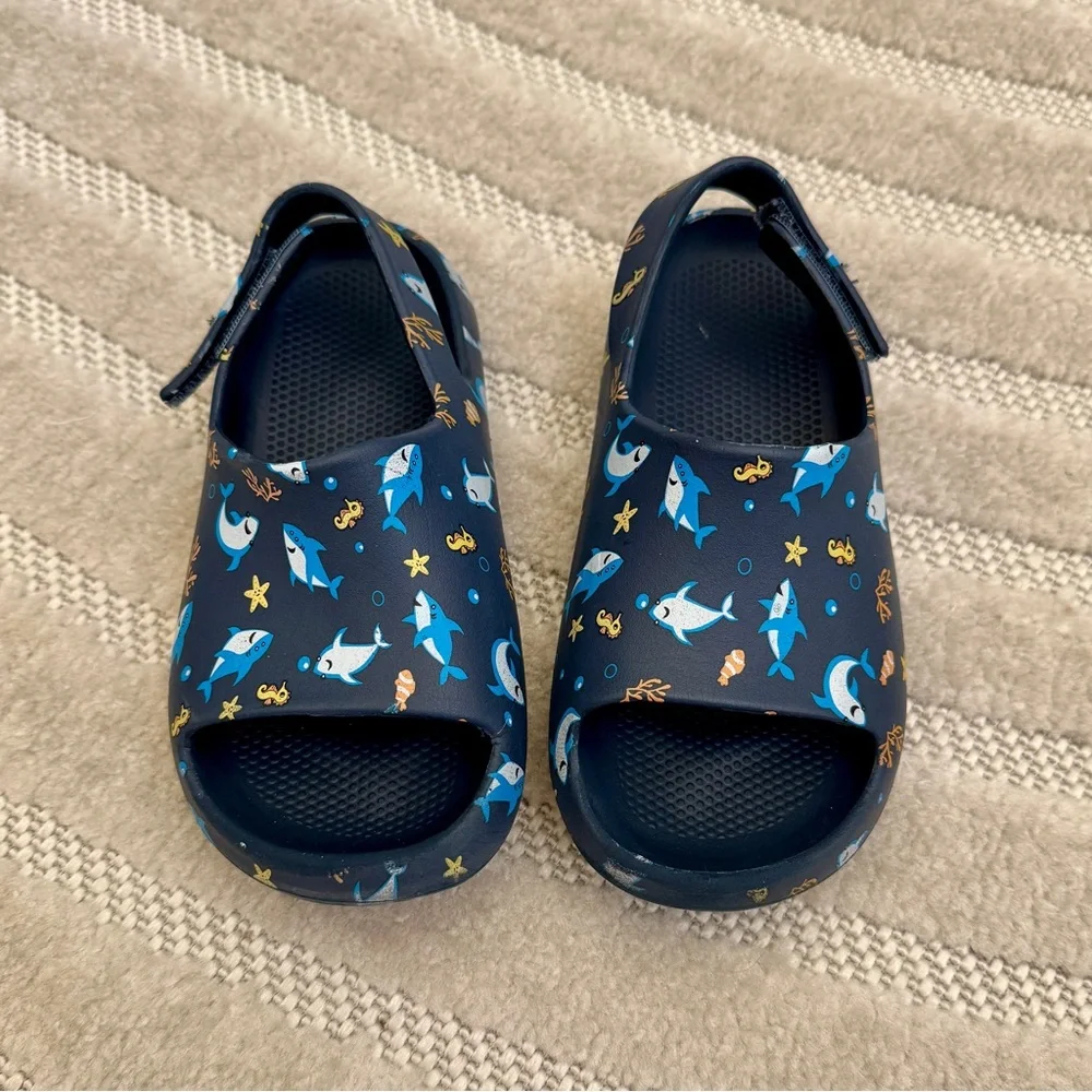 Wonder Nation Navy Shark Adventure Sandals